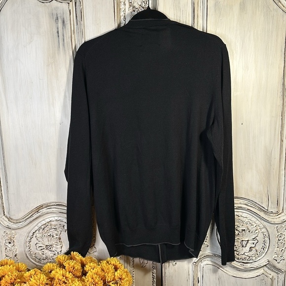 Joe Joseph Abboud Navy Long Sleeve Single Knit Cardigan Sweater Preppy Academia - Picture 7 of 7